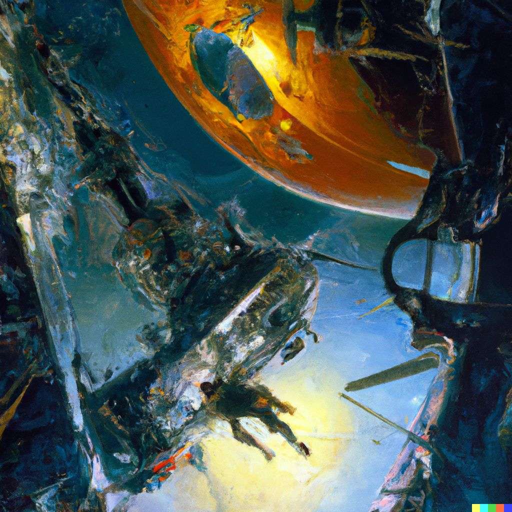 the discovery of gravity, very detailed painting by John Berkey